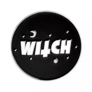 6/$30 Witch Upside Down Cross T Moon Enamel Pin